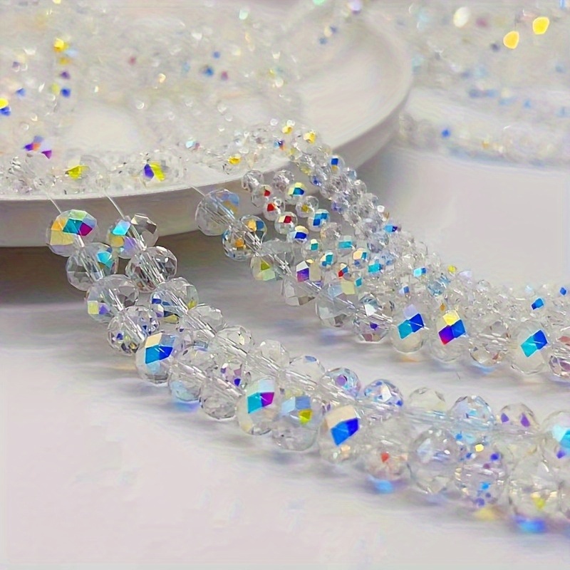 E-shop 10 Stränge Weiße Österreichische Glasperlen mit Lockerem Abstand für Schmuckherstellung DIY Armband Zubehör 3/4/6/8mm 1200/800/750 Stück