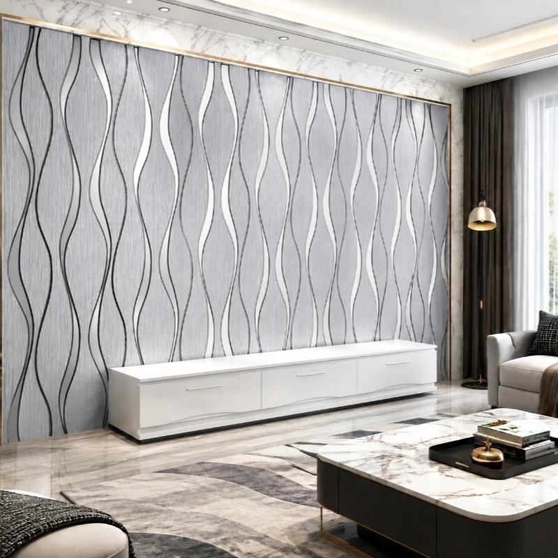 TEMU 1 Roll Of Modern 3d Striped Wallpaper/peel And Paste Wallpaper/bedroom Living Room Background Wallpaper/self-adhesive Removable/restaurant Hotel