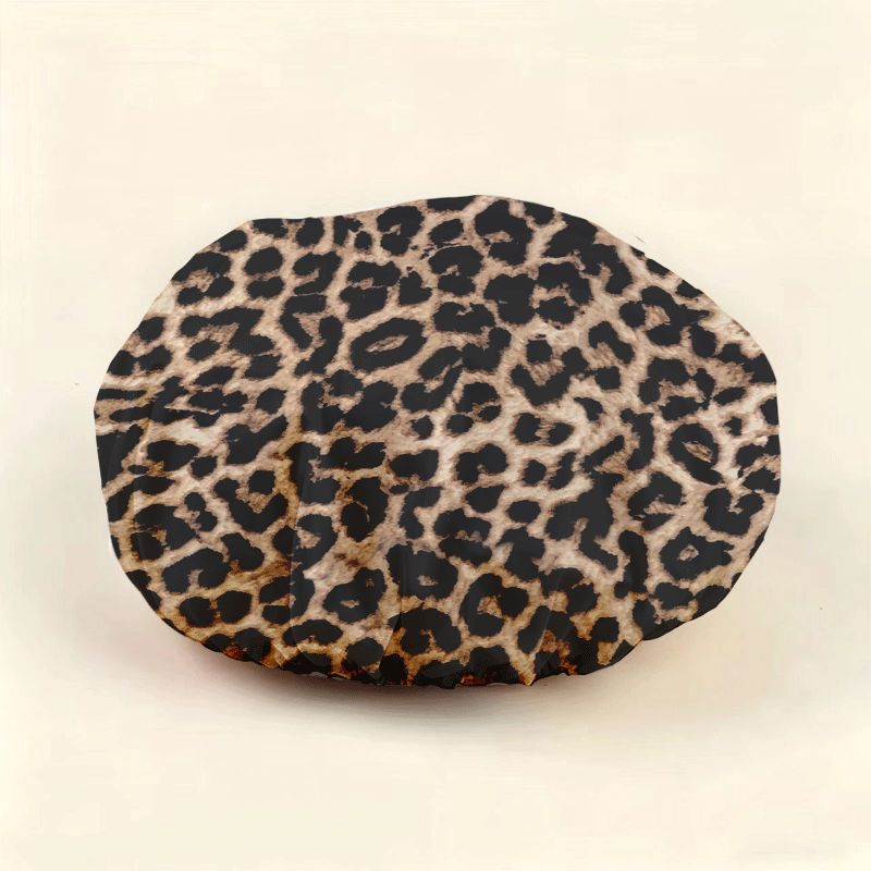 TEMU 1pc Dark Brown Base Leopard Print Shower , Individual Shower , Trendy Women's Shower , Home Use Shower , Shower Additions, Reusable Hair