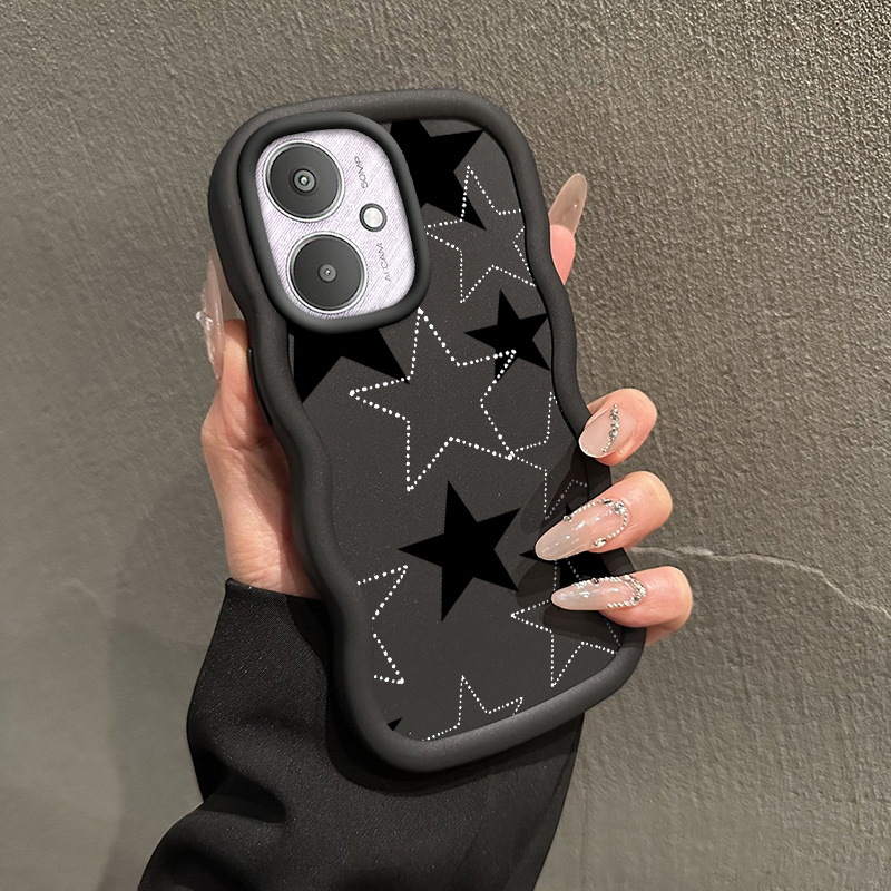 TEMU Phone Case - Compatible With For Xiaomi Redmi 13/13c/14c/poco C75 4g 5g, This Wavy Shockproof, Anti-slip, Skin-friendly Phone Case Features A