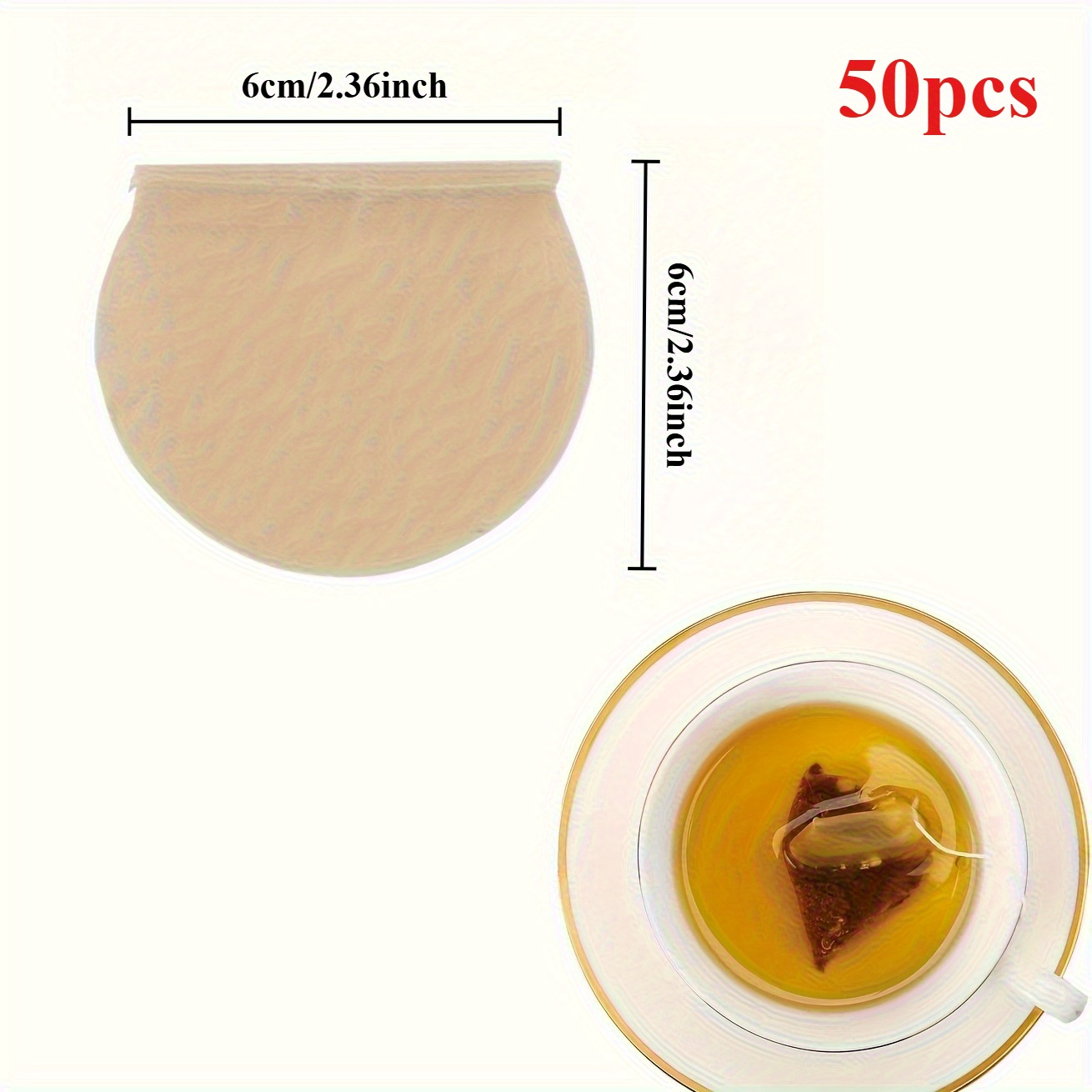 E-shop 50 Stück Teebeutel - für lose Teeblätter, Kaffee, Badespezialitäten und Suppe