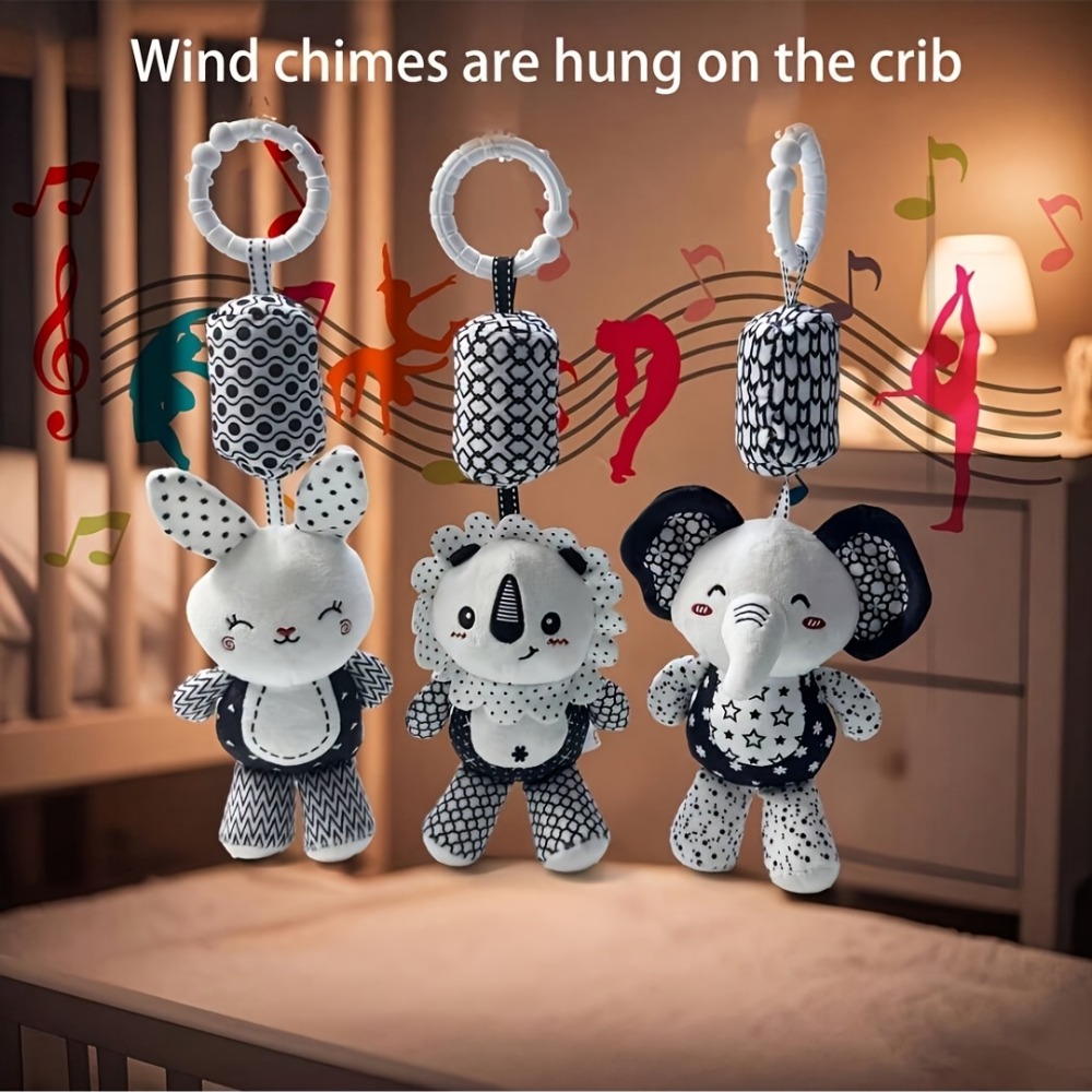 Baby Wind Chime Stroller Toy with Cute Animal Design