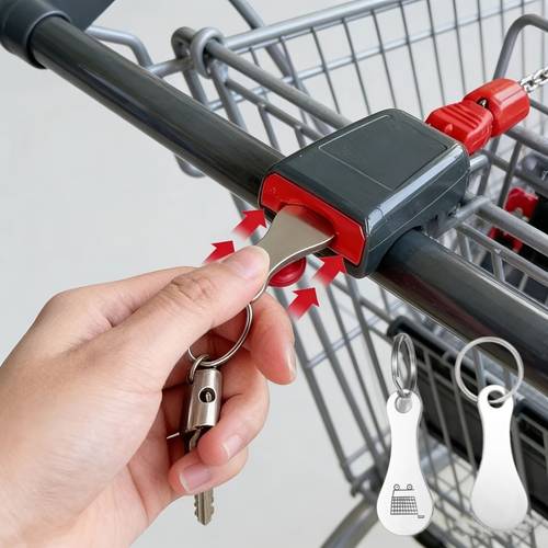 2pcs 1pc keychain 1pc tag supermarket shopping cart token keychain set shopping cart token tag key pendant backpack pendant innovative keychain