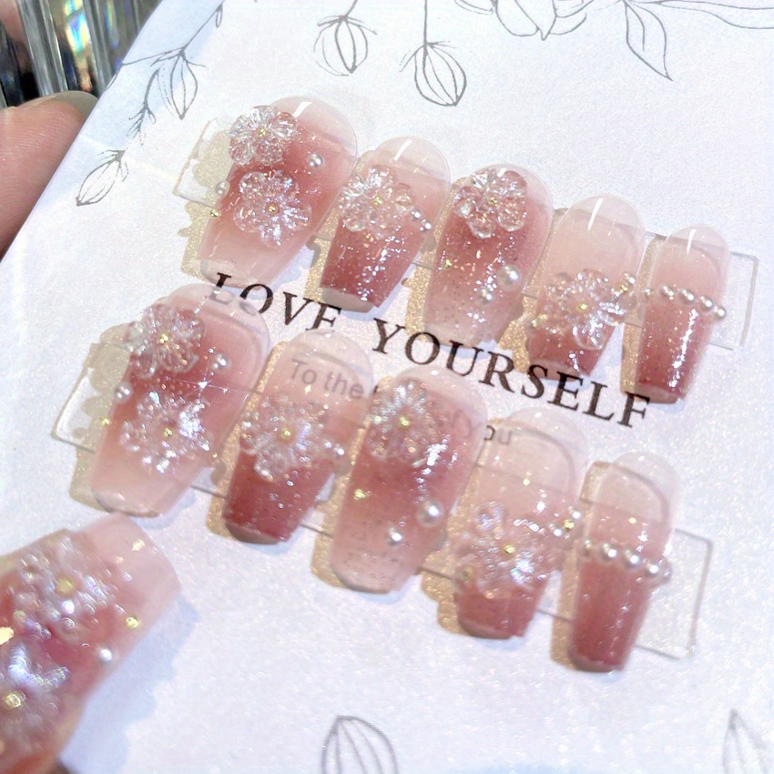 Xumengdie 002 - & Clean Press-on Nails, Ins-style Pure Desire Glitter Nail Stickers