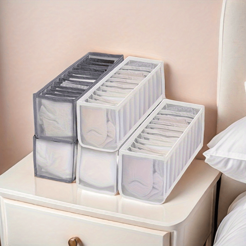 

1pièce 11 Grille Chaussette Sous-vêtements Boîte de Rangement, Transparent Filet Placard Organisateur, Ménage Sous-vêtements Chaussettes Écharpes Cravates Sac de Tri