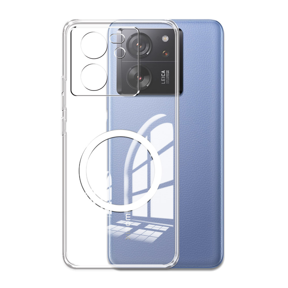 TEMU Phone Case - High-definition Transparent Magnetic Tpu Phone Case Suitable For Xiaomi 13t And 13t Pro, Providing Shockproof And Drop-resistant