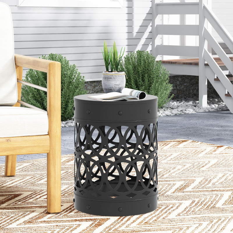 Outdoor Metal End Table - Large