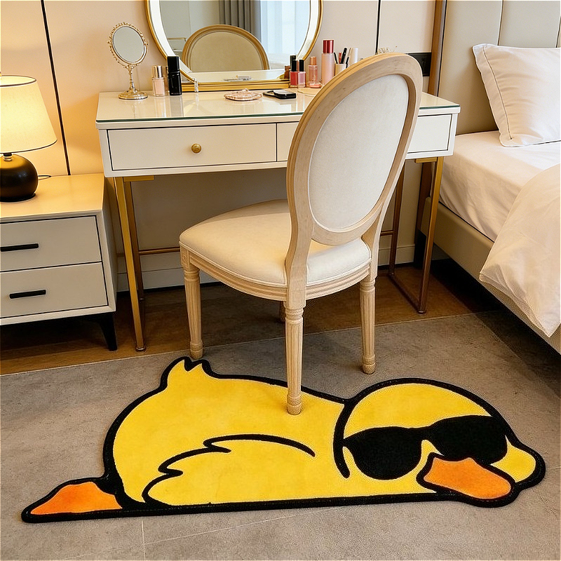 TEMU 900g 9mm Imitation Cashmere Trendy Fashion Glasses Rug, Cute Cartoon Pattern Bedside Carpet, Creative Living Room Decorative Rug, Lounge Study