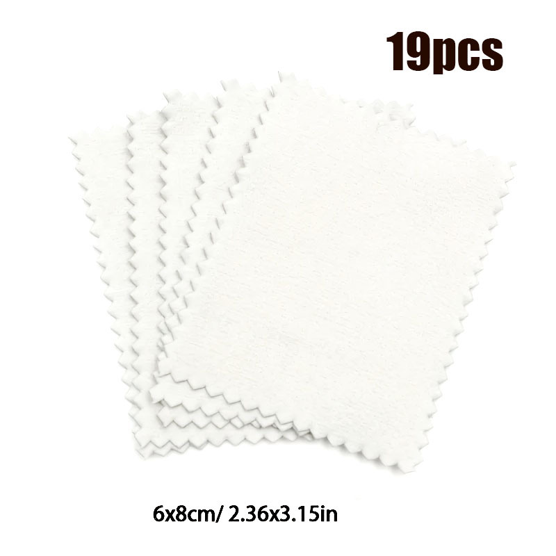 TEMU 365 Jours d'Utilisation, 19pcs Chiffons de Polissage de Bijoux Dorés et Argentés - Convient pour Nettoyer Bagues, , Bracelets et Bijoux, Chiffon