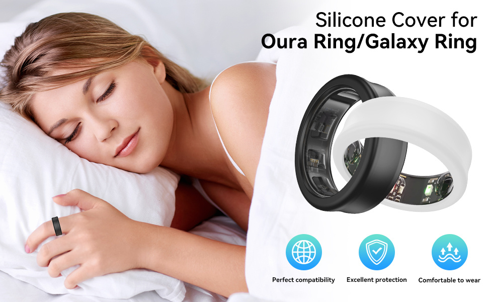 Cet ensemble de 2 coques ultra-minces en silicone est conçu pour les anneaux Samsung Galaxy et est compatible avec les kits de tailles Oura Ring, Ringconn et Ultrahuman Ring AIR. La taille S convient aux anneaux 5/6/7/8/9/10 en transparent/clair.