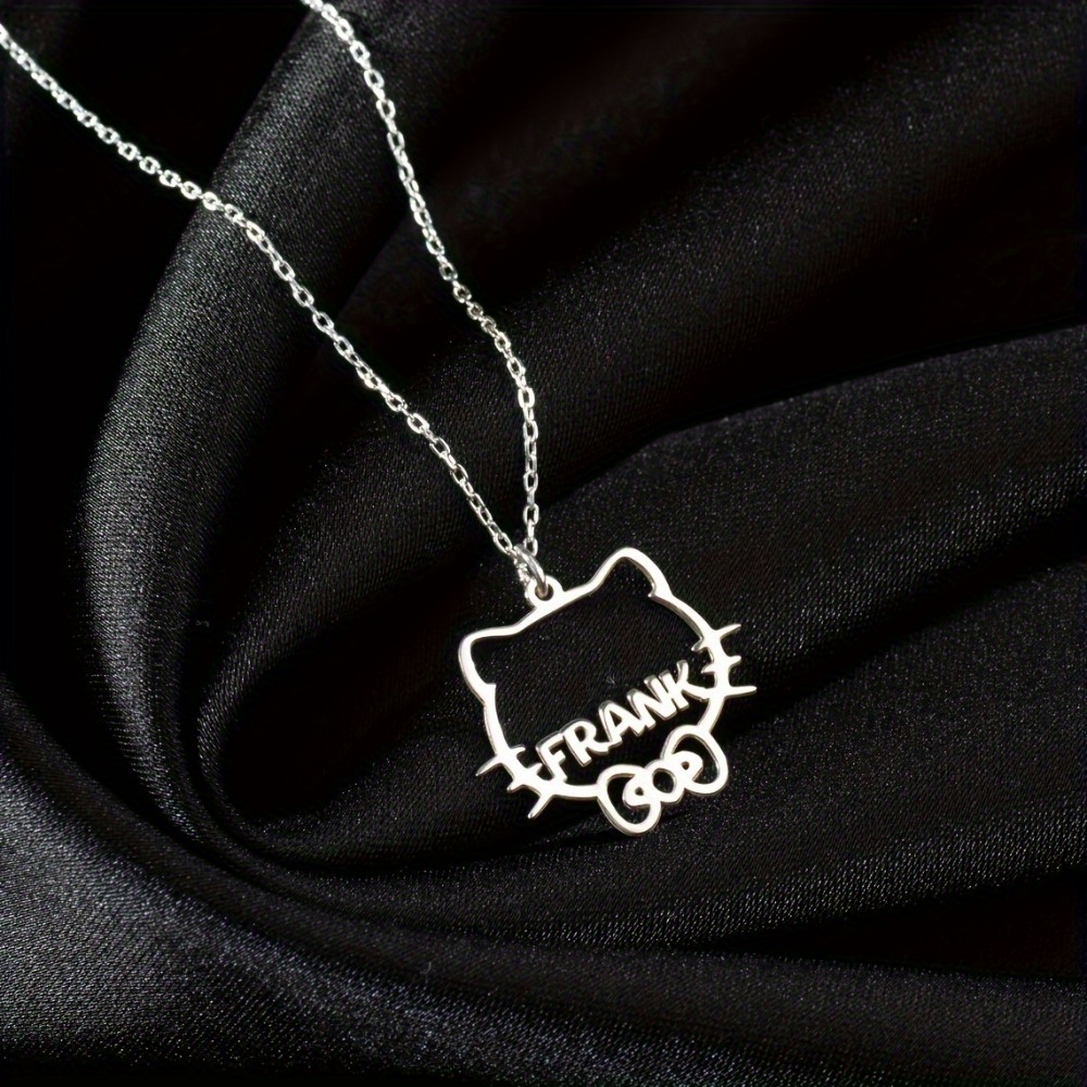 Custom Cat Name Necklace — Personalized Kitten Pendant