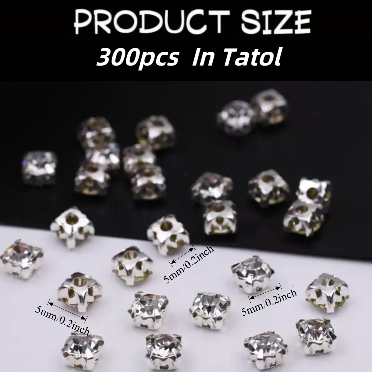 Image of Sew On Rhinestones, 300pcs Clear Crystal Sew On Rhinestone Glass Claw Rhinestone Gems Stones Rhinestone For Craft Diamond Stone Prong Setting Clothes Shoes Costume
