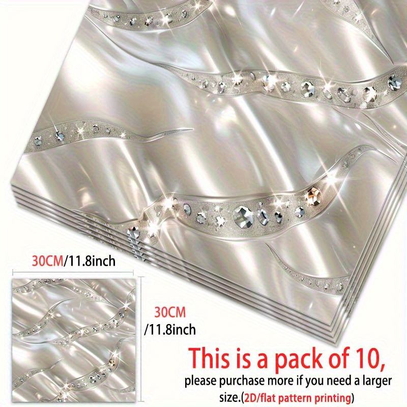 TEMU 10er-Pack, 2D Flach-PVC-Bodenaufkleber, 11,81x11,81 Zoll (30x30 cm), selbstklebende Bodenkunst-Dekoration, geeignet für Zuhause, Schlafzimmer,