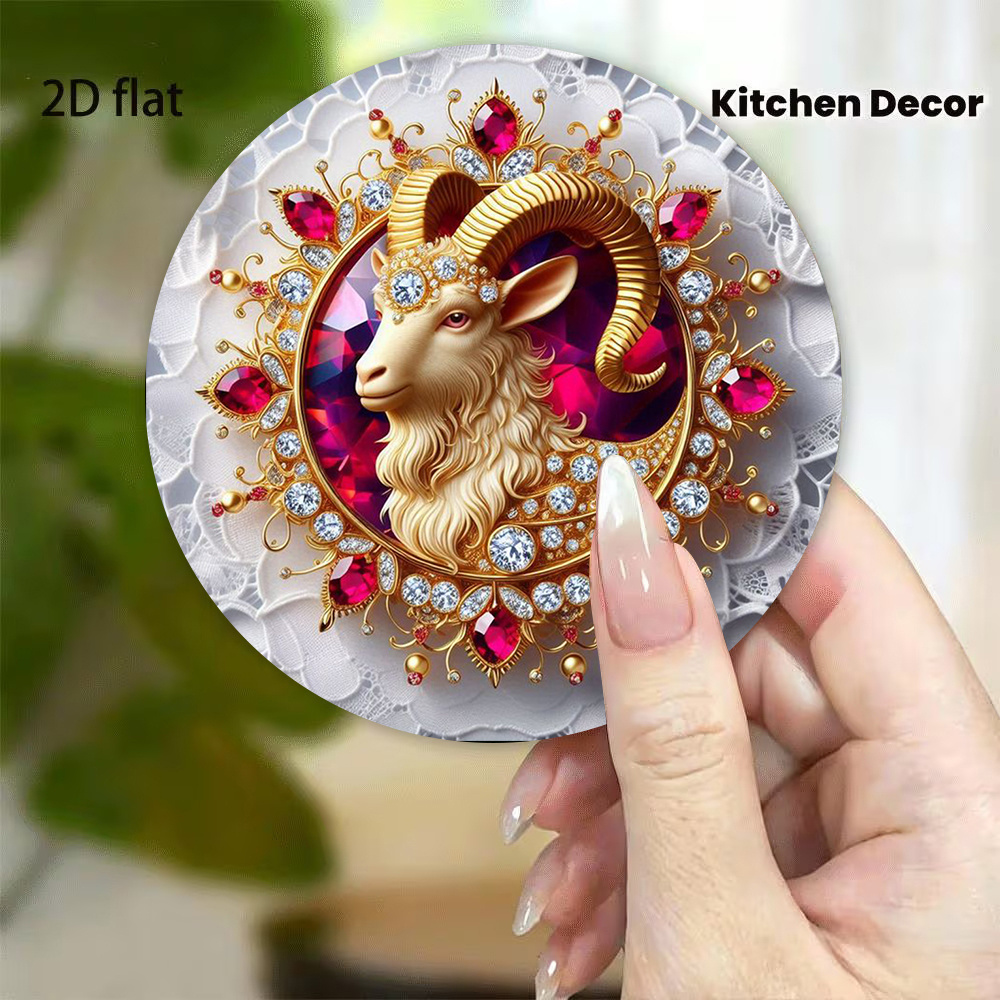 TEMU Imán de refrigerador de lujo con forma de con gemas, 3.15In X 3.15In, de material acrílico, decoración creativa para el hogar, regalo de