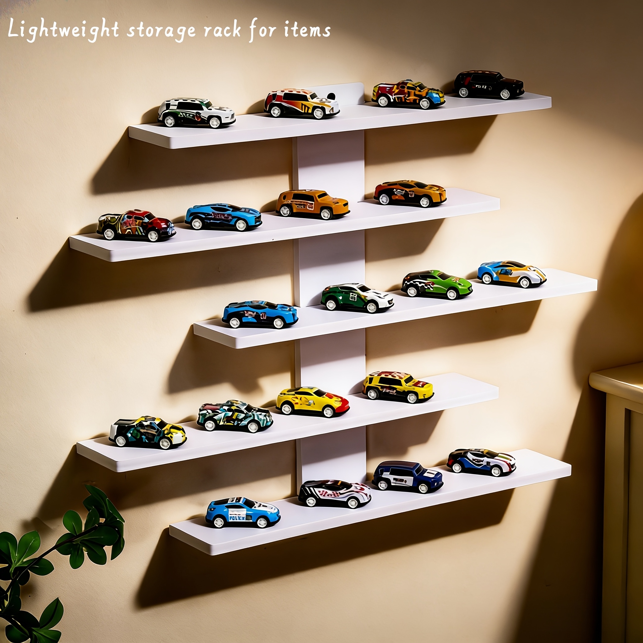 TEMU Adjustable 5-tier Wall-mounted Display Shelf, Suitable For Action Figures, Small Building Blocks, And Collectibles - Modern Home Decor Storage