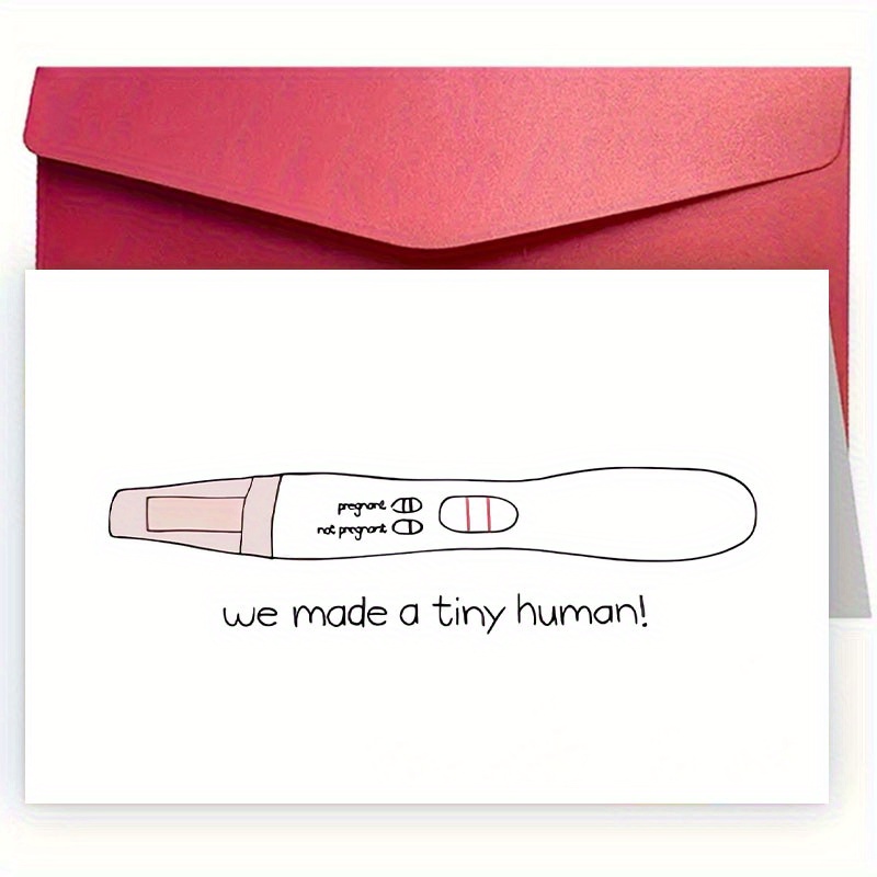 TEMU 1pc, A Pregnancy Announcement Card With Envelope, 4.72 Inches * 7.09 Inches, Designed For Expectant Parents, Family, . A Sweet Pregnancy
