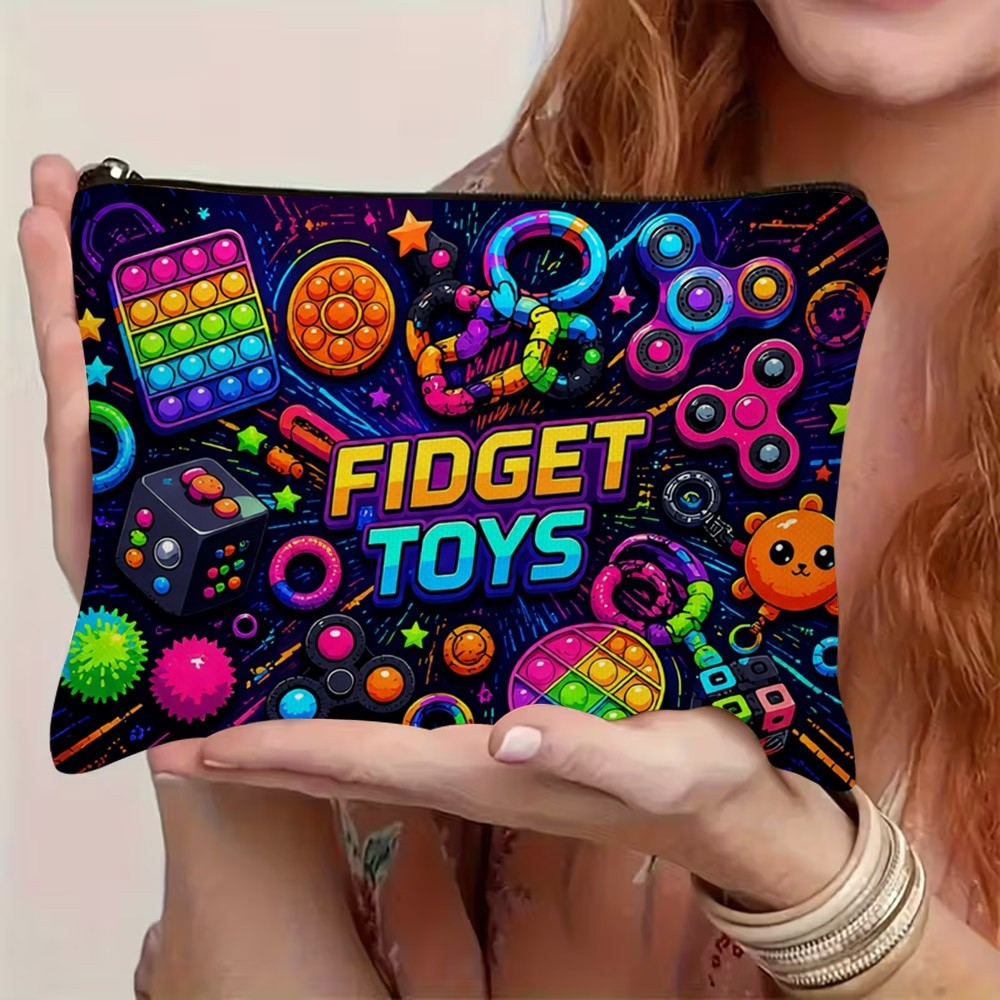 TEMU Neon Relax Toy Pattern "fidget Toys" Makeup Bag/storage Pouch