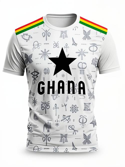 ghana jersey suitable for training matches authentic ghana fan shirt with black ghanaian cultural symbols for machine washable team