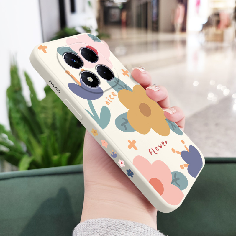 TEMU para Teléfono - Cubierta de Diseño para Redmi Note 14 Pro Plus 4G 5G con Floral de Pantalla Completa