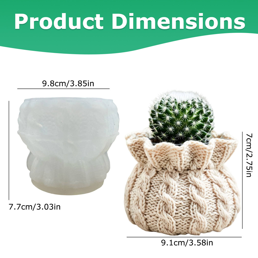 E-shop Neue Pullover-Form für Gläser - Leicht zu entfernende Silikon-Kerzenform, Mehrzweck für Kerzen-Diffuser, Sukkulenten-Pflanzgefäße,