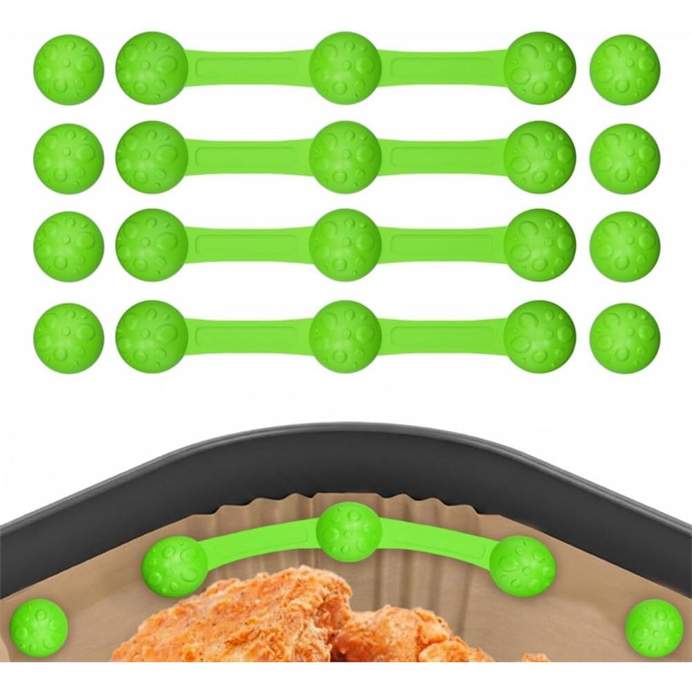 TEMU Air Fryer Magnetic Clasps, 12pcs Heat-resistant Silicone Clasps Reusable Air Fryer Additions For Metal Baskets