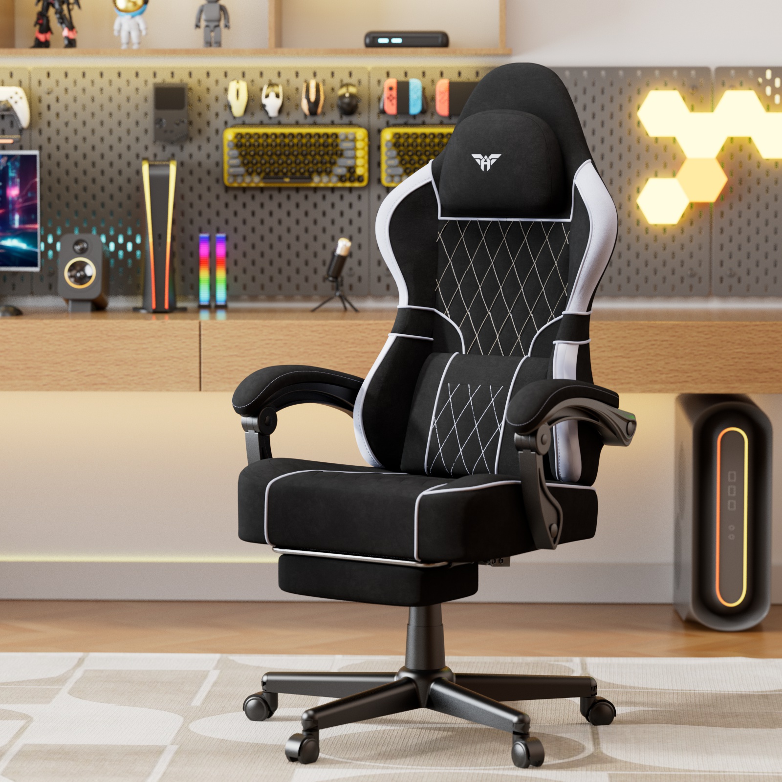 Gaming Chair, Office Chair, Gaming Chair Ergonomic Adjustable Lumbar Cushion, Head Cushion, Office Chair With Adjustable Height