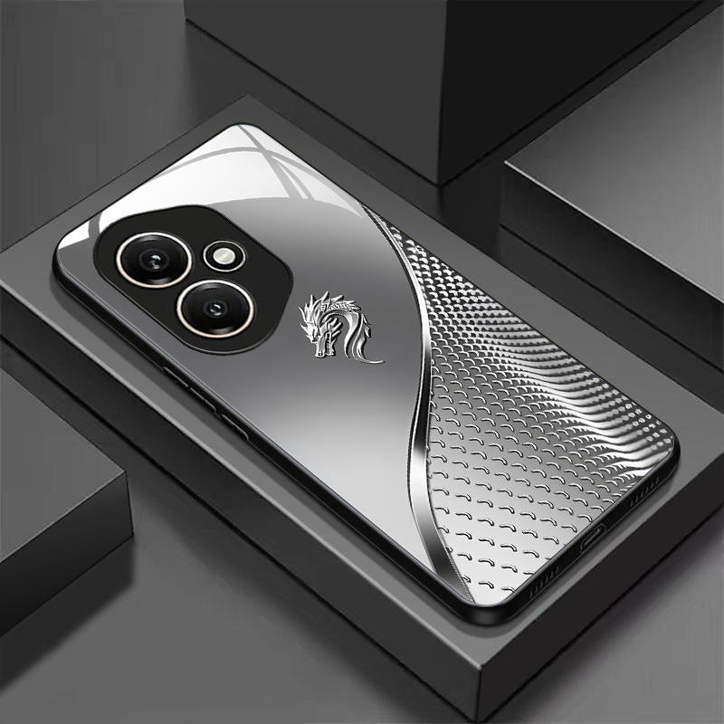 TEMU Custodia per telefono - Custodia in vetro temperato adatta per Honor 400, Honor 400 Pro, cover ultra con motivi gamma in stile business BLA092