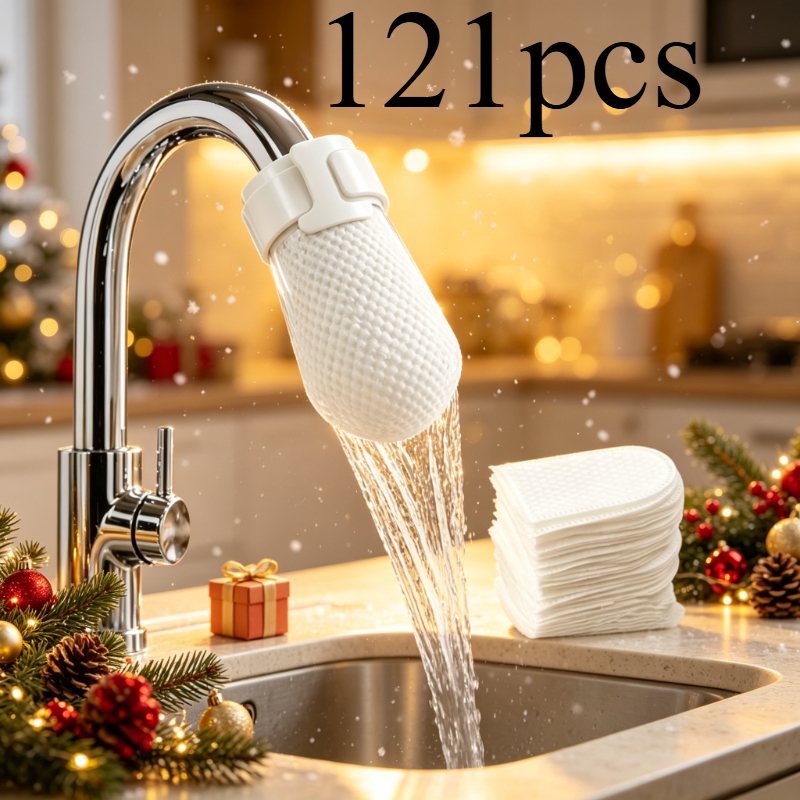 TEMU Set da 121 pezzi (110 filtranti cinghie) filtranti per rubinetto, universali per filtraggio acqua da cucina e bagno, facile installazione per