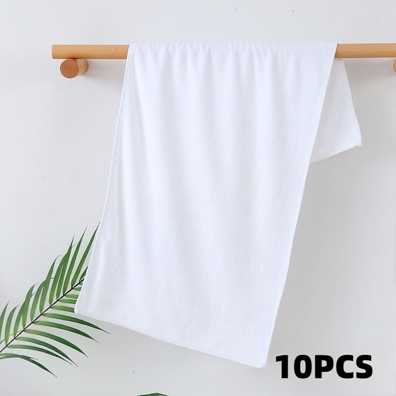 TEMU 30 X 70cm, 10pcs Pack, Towels, Portable Towels, Rectangular Towels With Edge Lock Design, More Durable - Modern Rectangular Style, White Towels,