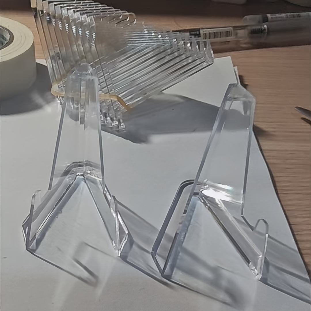 TEMU 2-pack Transparent Acrylic Photo Frame Stand, Desktop Display Holder, Suitable For Card Bar , Universal Display Base For Cards