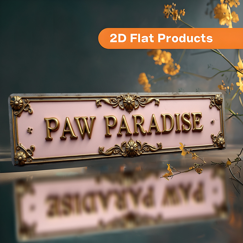 TEMU 2d Flat, 2d Flat - A 2d Flat Vintage Aluminum Sign That ''. It Serves As An Elegant Wall Art Plaque With Dimensions Of 10x40cm (3.9x15.7 Inches)