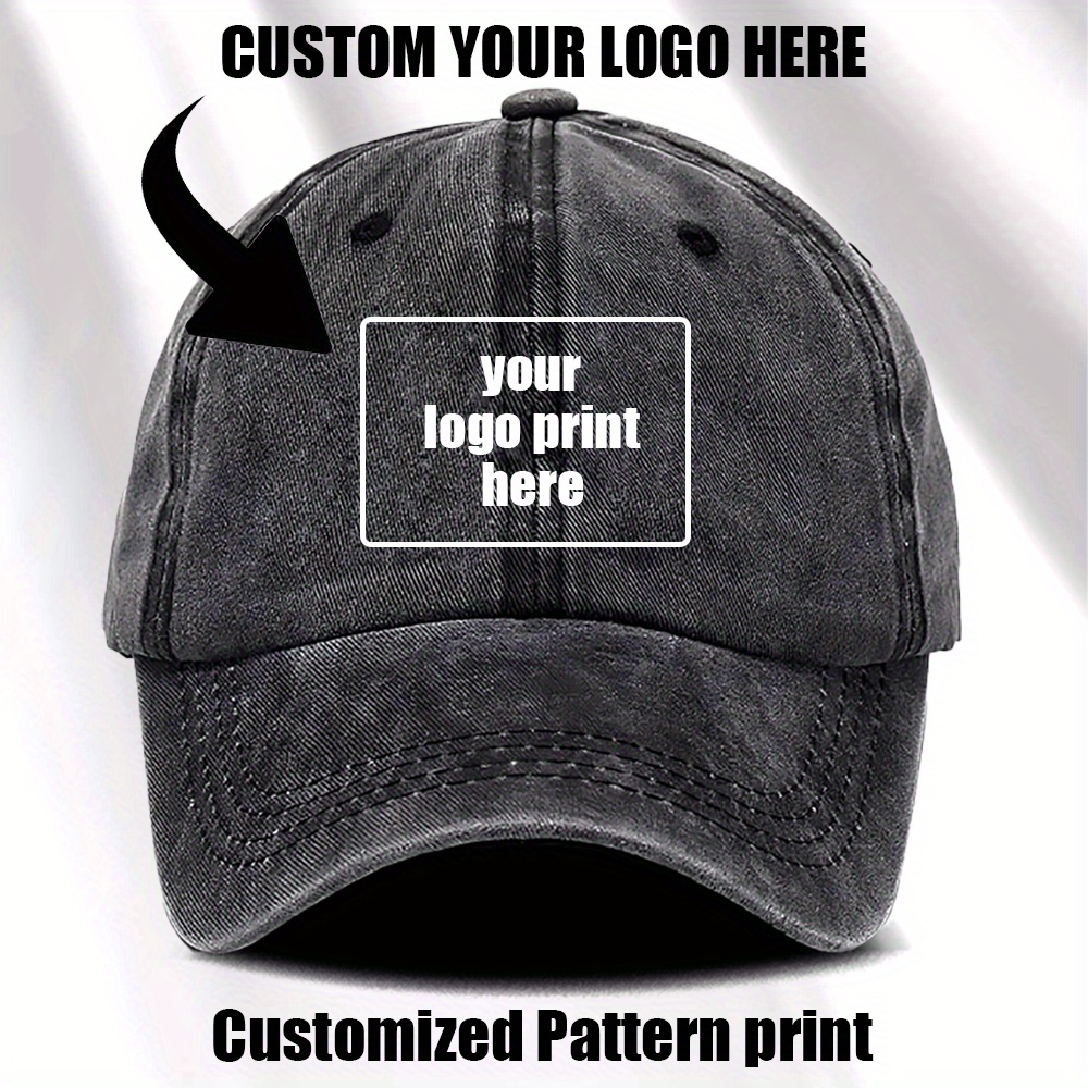 5pcs Custom Printed Hat Set, Adjustable Baseball Caps