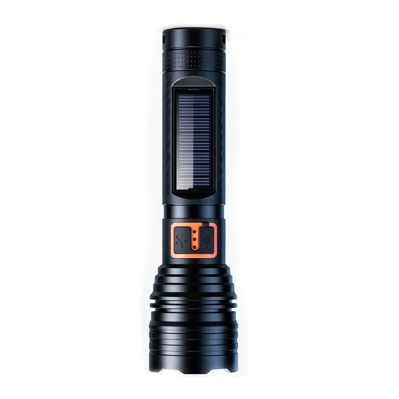 TEMU Lot de lampes de poche portables, à solaire et rechargeables par USB, avec zoom rétractable, projecteur et spot, faisceau large, lampe de poche
