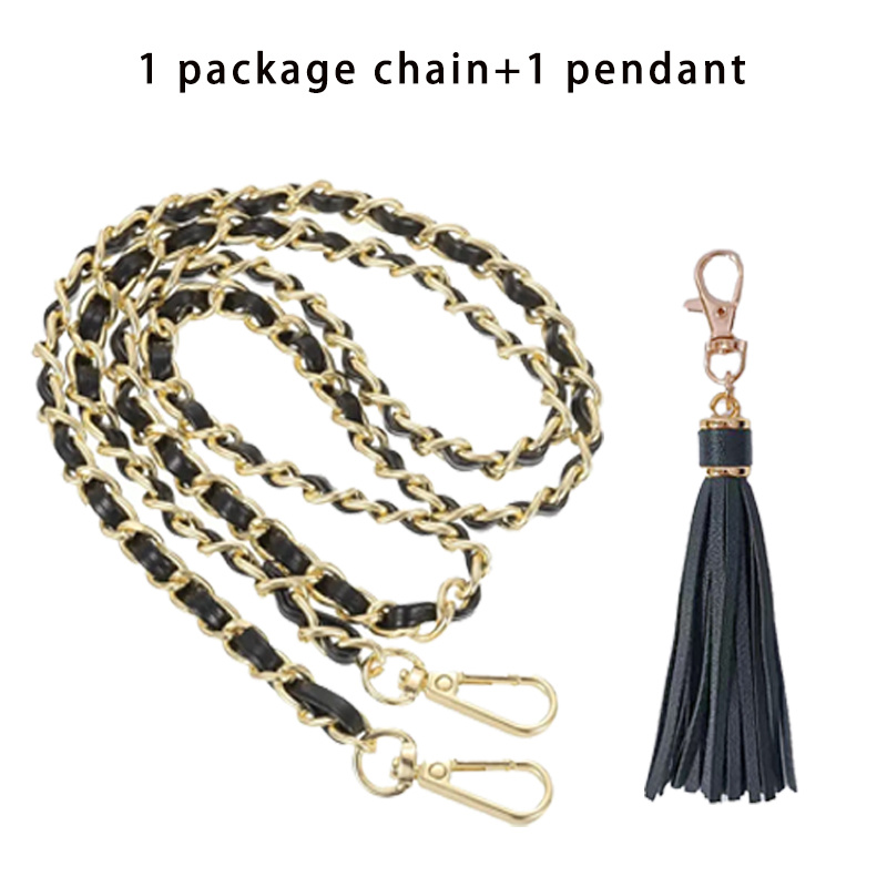 TEMU 2pcs Women's Elegant Handbag Chain Set: 1 Bag Chain + 1 Pendant, Golden Crossbody Bag Ring Chain – Adjustable Single-shoulder Crossbody Strap,