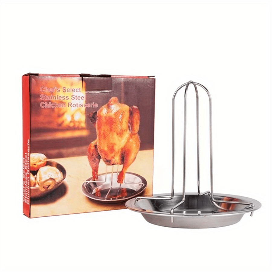 1pc Roasting Chicken Rack, Upgraded Stainless Steel Chicken Rack, Vertical Roasting Rack, Roasting Chicken Rack, For Grill Barbecue, Kitchen Accessories, Bbq Accessories