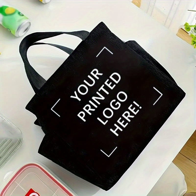 TEMU Borsa a di Grande Capacit� con Tasche Laterali, Resistente e Riutilizzabile per Lavoro/Scuola/Viaggio - Chiusura a Cerniera, Stampa Logo