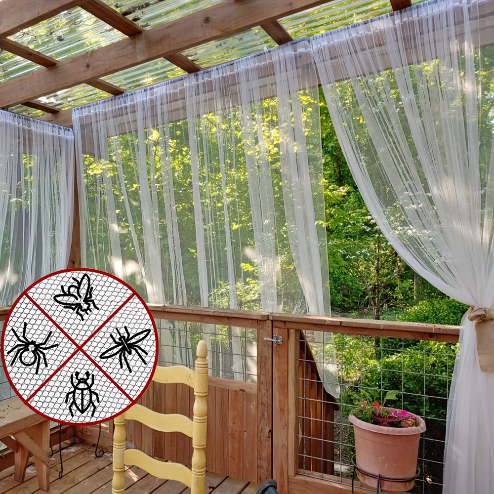 TEMU 2pcs/4pcs White Sheer -repellent Curtains/veils, Suitable For Indoor And Outdoor Use. Breathable And Durable Window Curtain/backdrop Decoration.