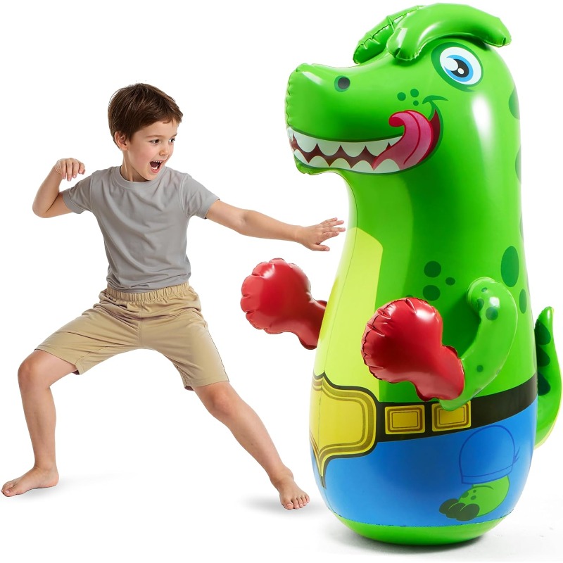 TEMU Sac de gonflable pour enfants 47 pouces, jouets sac de gonflable pour tout-petits, frappeur rebondissant dinosaure Tyrannosaure Rex