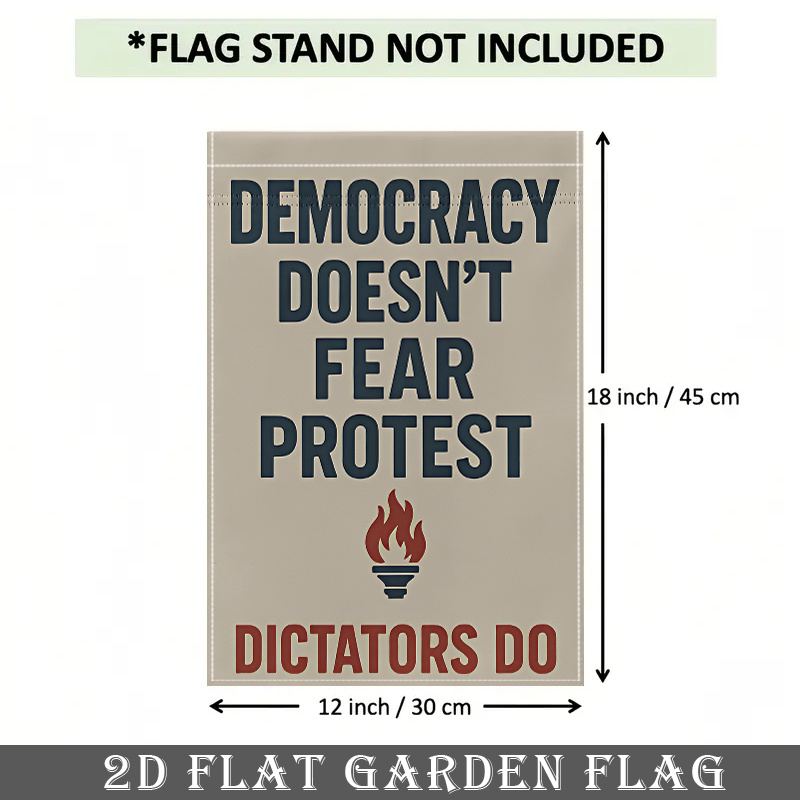 TEMU 2d Flat Banner, 1pc Fear Earthy Tones Garden Flag, Fear Design, Double-sided Durable Outdoor Home & Yard Decor, 12x18 Inch, No Pole Included,