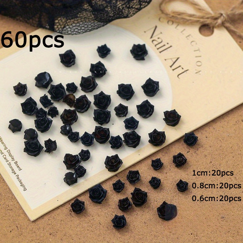 TEMU 60 Roses en Strass en Résine, Adaptées pour Bijoux DIY, Nail Art, Décorations d'Artisanat, Accessoires Faits Main et Fournitures d'Artisanat.