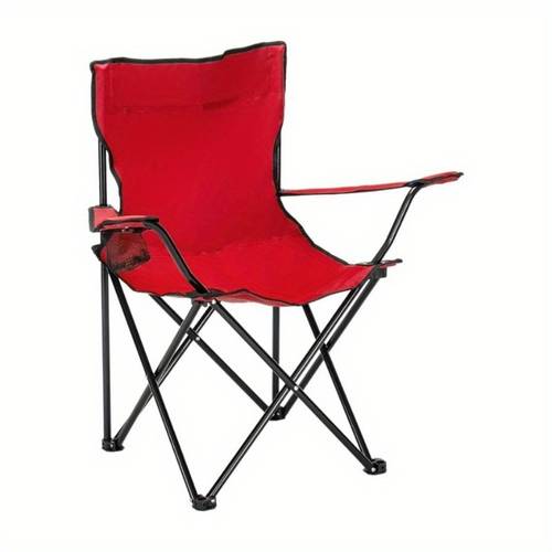 heavy duty camping chair with cup holder extra wide seat portable folding outdoor chair with sturdy legs supports 330 lbs 150kg lightweight for camping beach patio backyard red scheme camping furniture patio furniture metal frame durable fabric seat