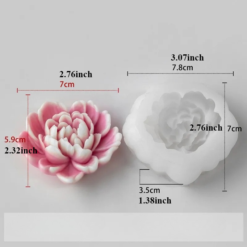 E-shop 3D Exquisite Rosen Kerzenformen, handgefertigte blumengestaltete Duftkerzenformen für Gips, Ton, Harz, Zement Bastelarbeiten, Seifen