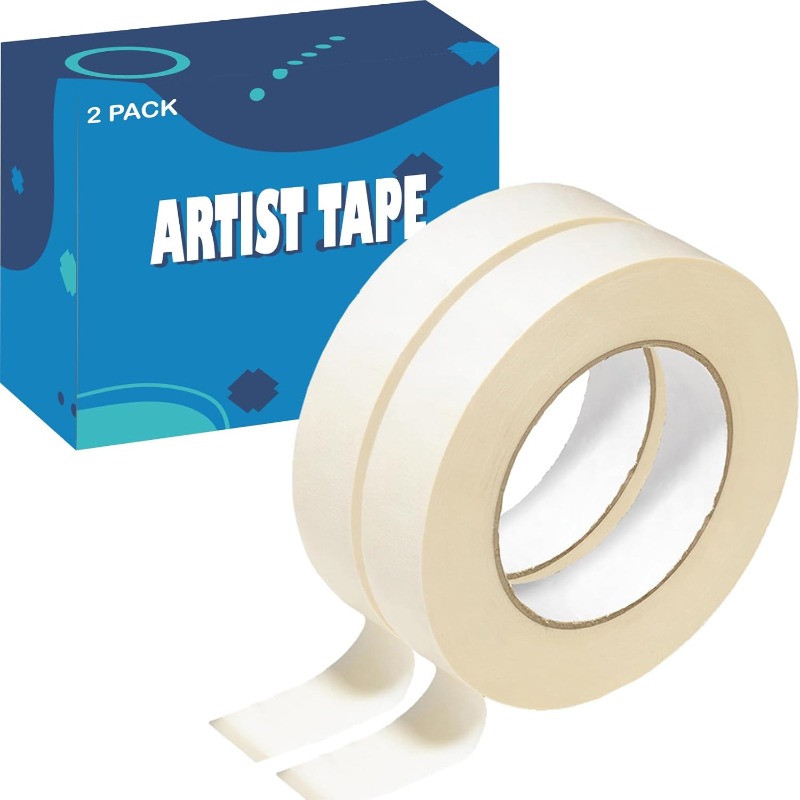 E-shop 2er Set - Hochwertiges Kunstband für Aquarell- und Malerei - Weißes Künstlerband, Aquarell Zeichnen Skizzieren Leinwandrahmen Kunst Abdeckband,