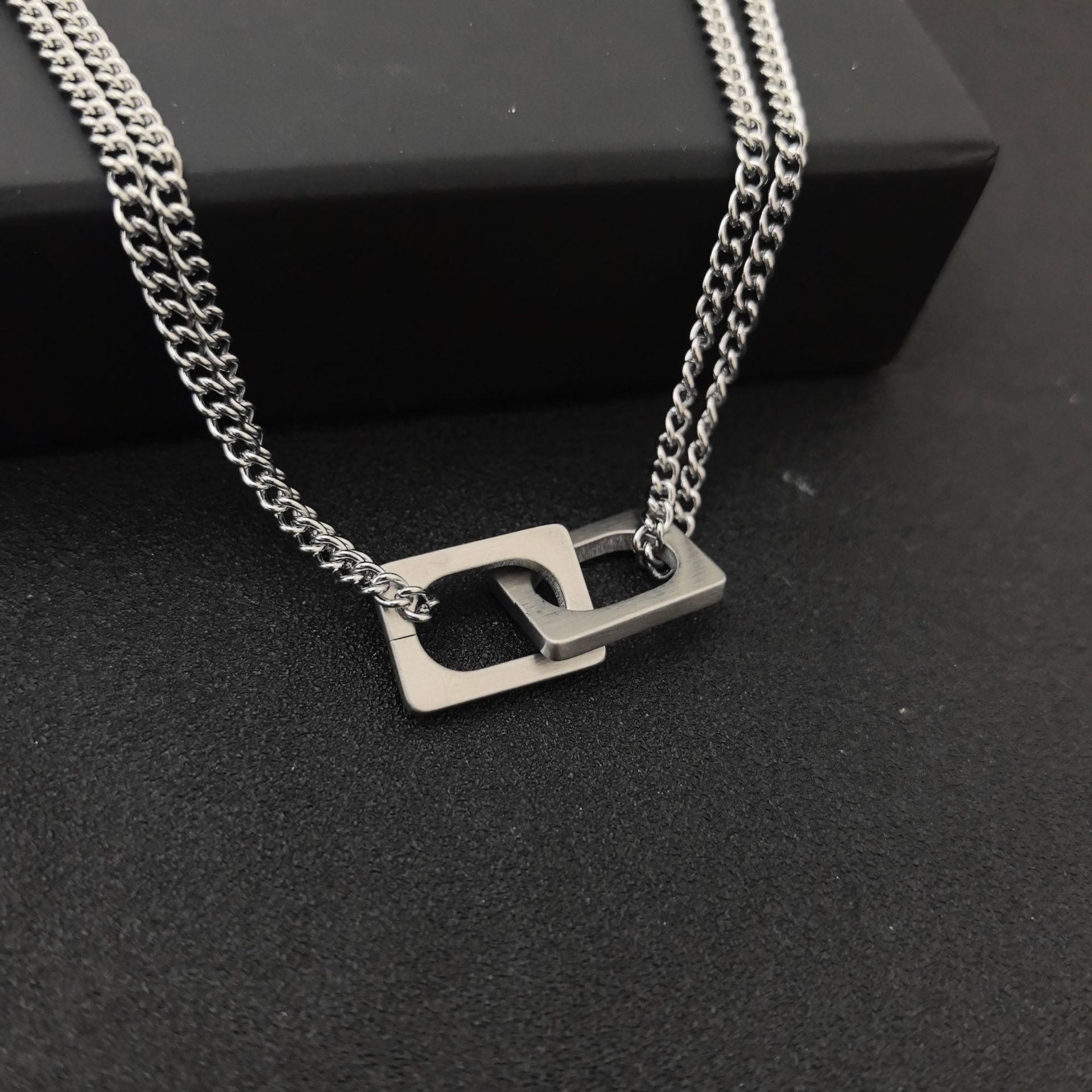 Men's Stackable Geometric Double-Layer Necklace