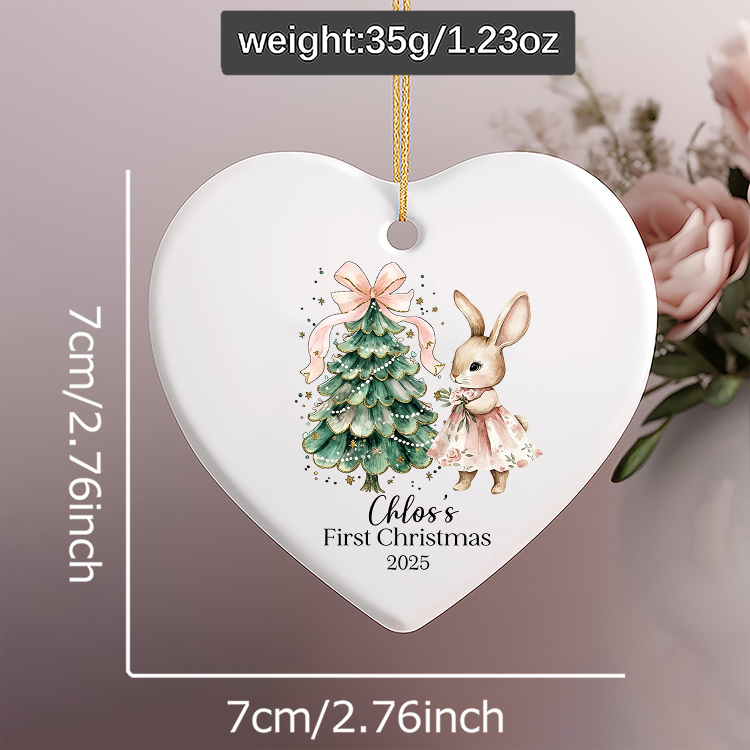 Personalized Baby's First Christmas Ornament with Name & Date