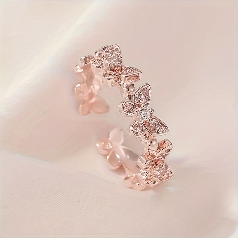 1pc Women'S Trendy Fashionable Individual Butterfly Open Adjustable Ring