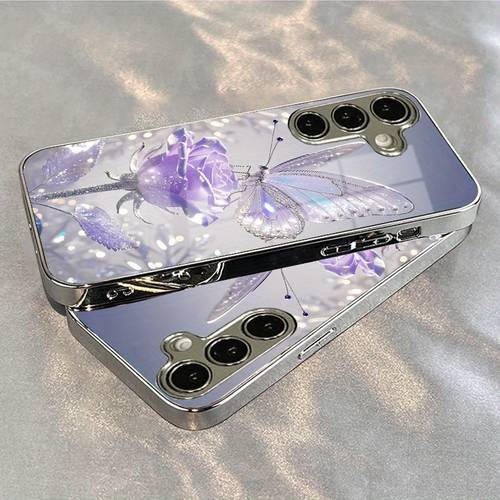 item picture phone case a purple rose and silvery phone case for samsung galaxy