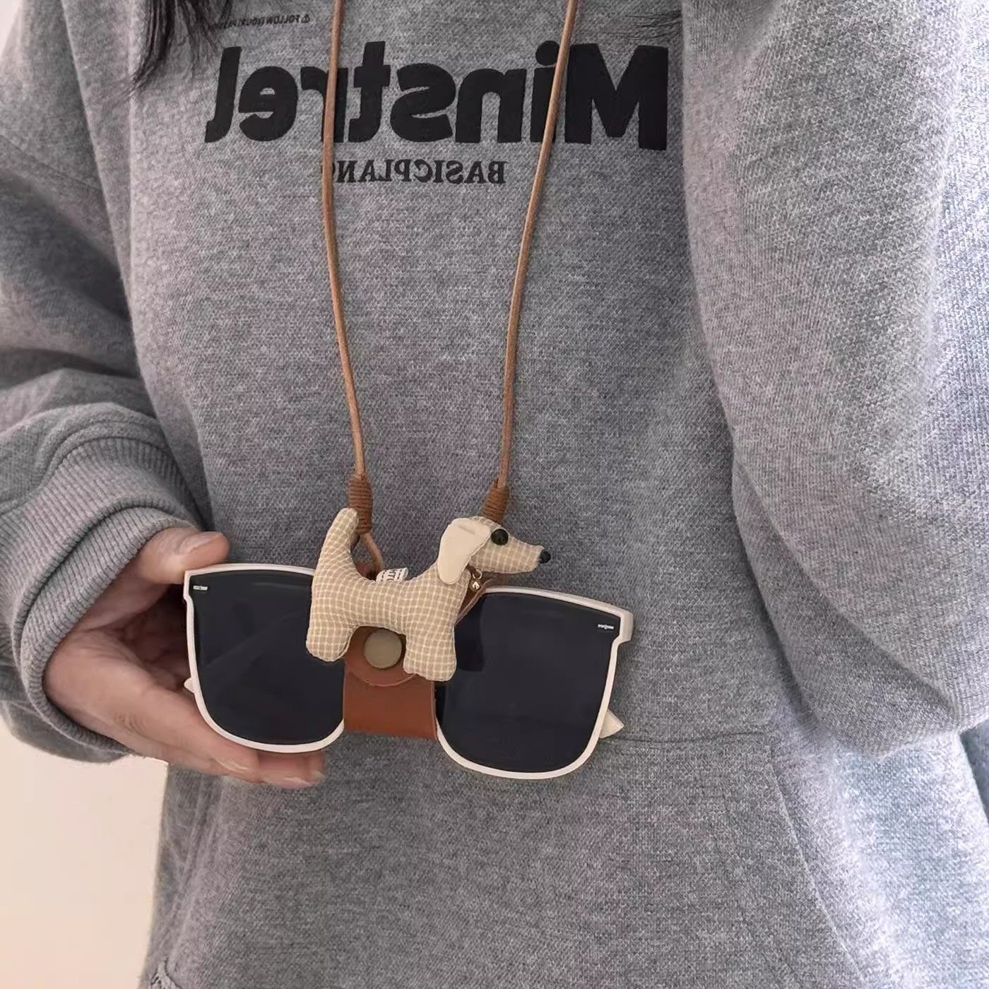 TEMU Cordón para gafas estilo coreano antideslizante y de moda con correa para el cuello - Soporte portátil para gafas, cadena con forma de adorable