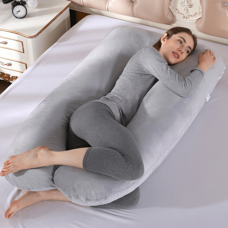 Ergonomically Designed U-Shaped Pillow for Side Sleepers - Provides Spinal Support, Aligns The Abdomen And Hips, Features a Removable Cushion Pad, And Is Filled with Soft Polyester for Easy Washing. Neck Support - Corner Support for The Bed Made Fro