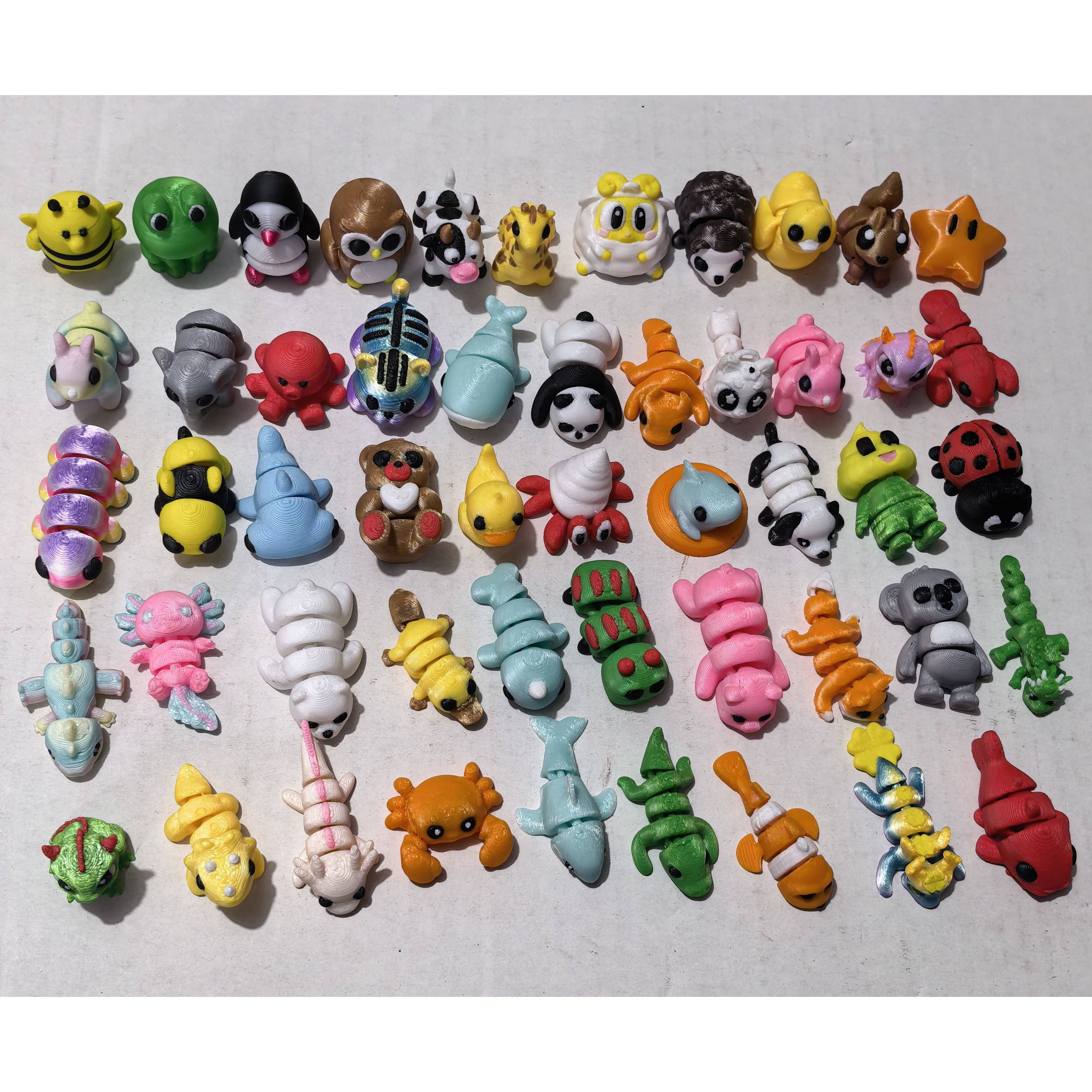 TEMU 30pcs Random Style 3d Printed Mini Animal Figurines Cute Tiny Pocket Ornaments Desktop Decor Party Favors Birthday Gift